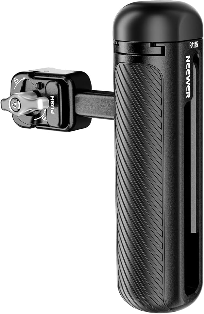 NEEWER Quick Release Side Handle Grip with Capped Anti Off Cold Shoe Compatible with iPhone 16 Pro/16 Pro Max Xiaomi 15 Ultra Samsung Galaxy S25 Ultra Phone Cage, PA145