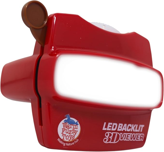 WARM FUZZY Toys LED Backlit 3D Viewer – (Spiders) – New 2025 USB-C Rechargeable Slide Viewer for Kids & Adults Includes 3 Reels with 21 HD 3D Images – Patent-Pending Retro Toy, No Light Source Needed