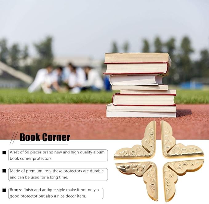 50pcs Scrapbooking Photo Mounting Corners Book Albums Menus Notebook Folder File Corner Protectors(C086 Brass)