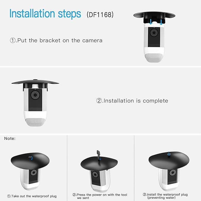 Sun Rain Shade Cover Compatible only with Spotlight Camera Pro（1-Pack，Black）