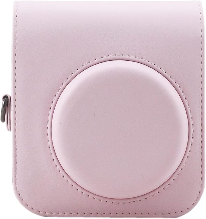 Frankmate Protective Case Compatible with Fujifilm Instax Mini 12 Instant Film Camera with Accessory Pocket and Adjustable Strap (Pink)