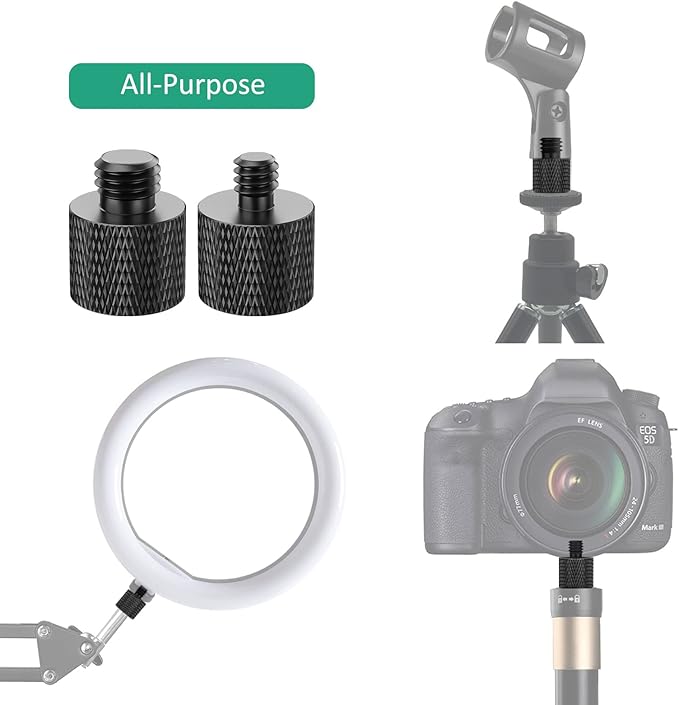 1/4 to 3/8 Tripod Screw Adapter 8 Pcs 1/4 Male to 3/8 Female and 3/8 Male to 1/4 Female Camera Screw Adapter for Camera Mount Tripod Stand Microphone Stand Mic Mount