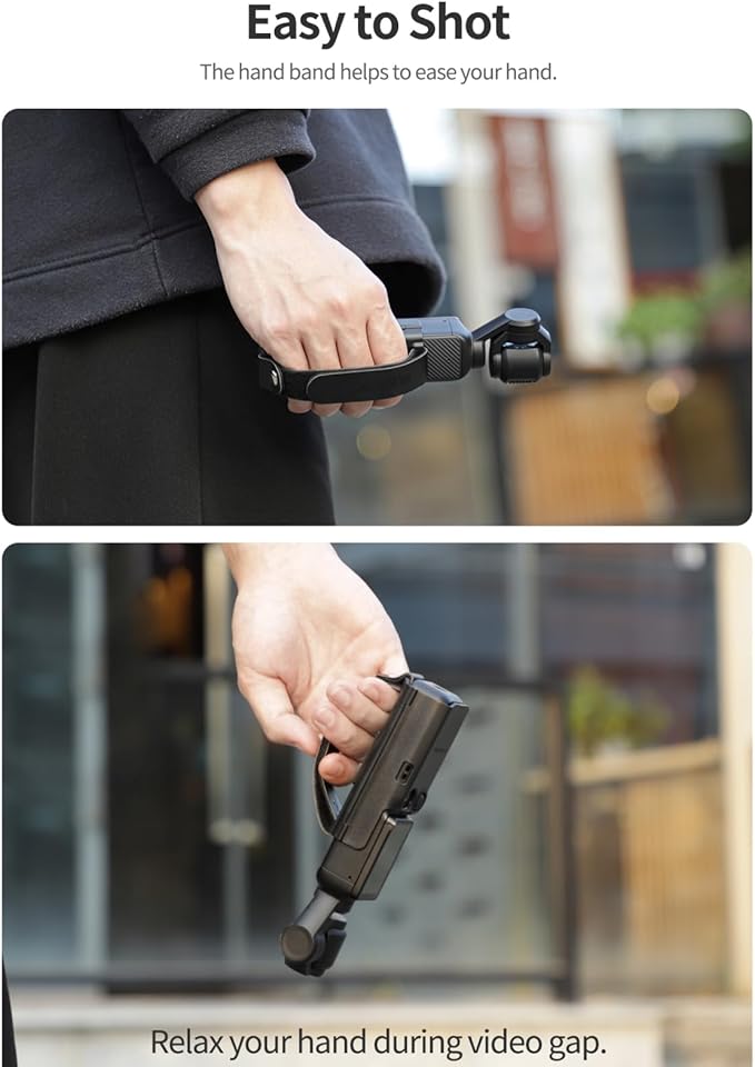 Xmipbs Pocket 3 Hand Strap Extension Handle with Cold Shoe Mount, Adjustable Wrist Strap for DJI Osmo Pocket 3, Compatible with 1/4" Thread Handle, Comfortable Grip & Hand Band for Osmo Pocket3