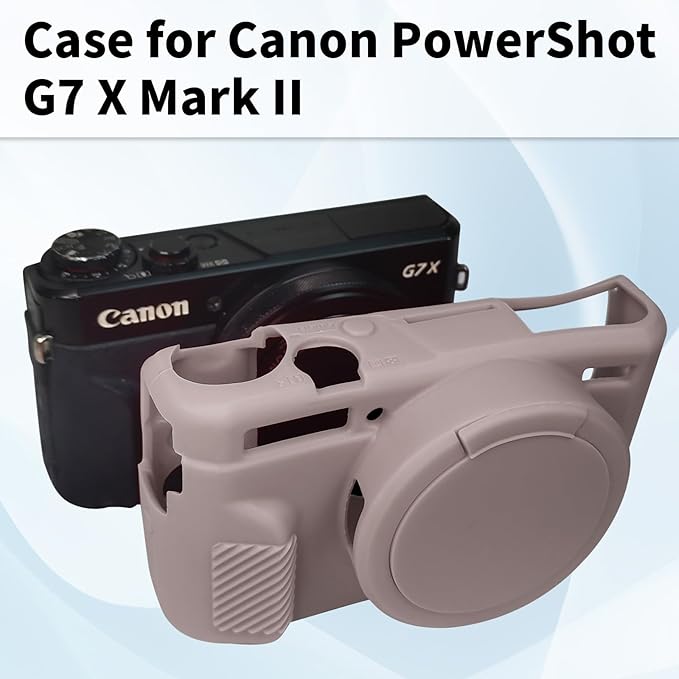 G7X Mark II Case, Protective Case for Canon Powershot G7X Mark II Digital Camera, Removable Lens Cover Silicone Sleeve Soft Camera Cover Rubber Protective Body Skin- Grey