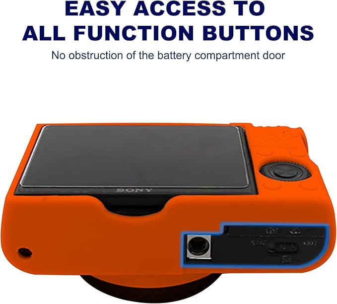 Easy Hood RX100 VII Case,Soft Silicone Protective Cover Protector Skin for Sony DSC-RX100 III RX100 V RX100 IV RX100 VII Digital Camera (Orange)