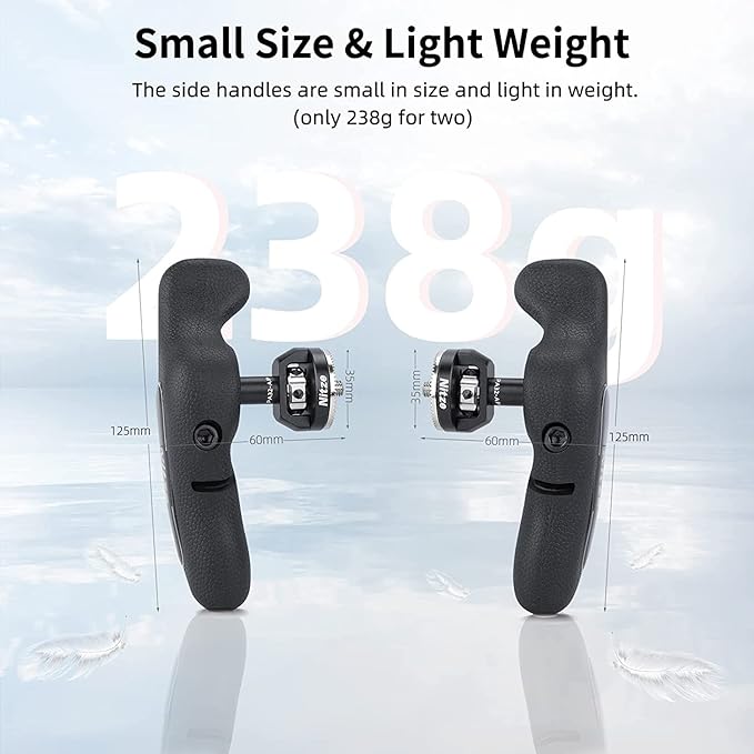 Nitze Side Handle Kit with Rosette for ARRI, 360° Adjustable Left and Right Side Handles for Smartphone/iPad/Monitor/Camera Cages - PA32A