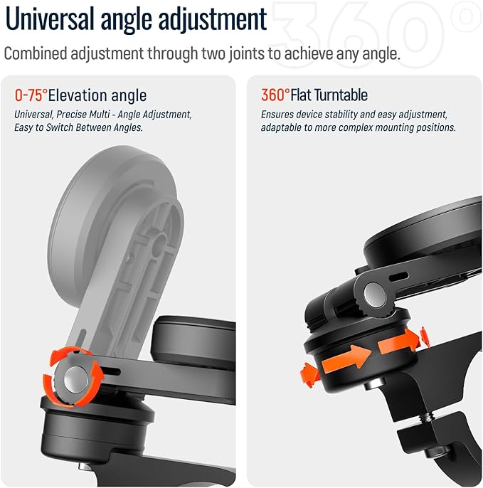 Bike Phone Mount,Motorcycle Phone Holder with Universal Adapter,Out Front Bicycle Handlebar Mount for Mountain Road EBike,Scooter,Moto,MTB,Quick Release 【Series C - 1st Gen】Angle Adjustment Edition