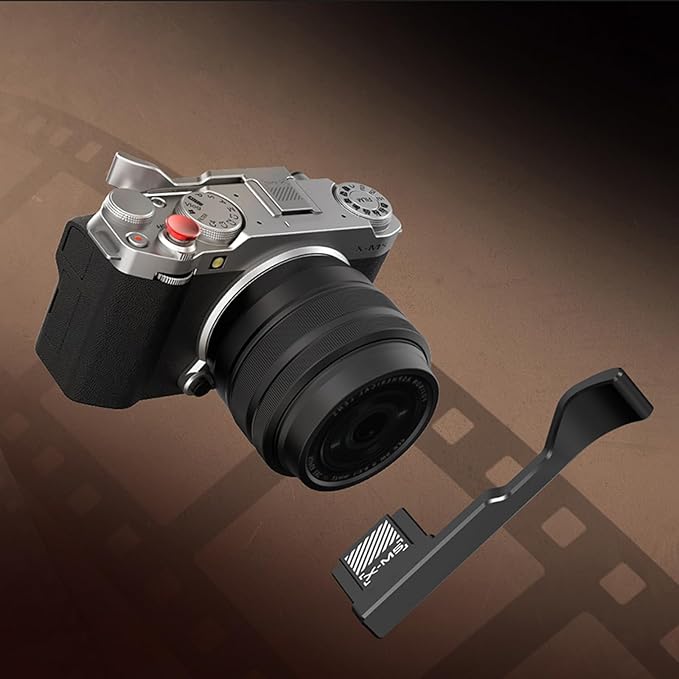 XM5 Metal Thumb Grip for Fujifilm XM5 Camera, Thumb Up Rest Anti-Slip Grip with Hot Shoe Shutter Button Cover Protector for Fuji FUJIFILM X-M5 Camera, with Anti-Scratch Silicone Pad (Black)
