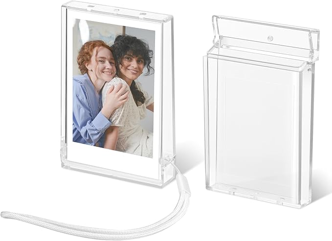 Fintie [2 Sets] Picture Holder Storage Case for Fujifilm Instax Mini 12/11/99/40/9/7+/SE/EVO/MINI LiPlay, Instant Camera Film 3 inch Photo Organizer Pouch, Travel Portable Photos Holder Box, Clear