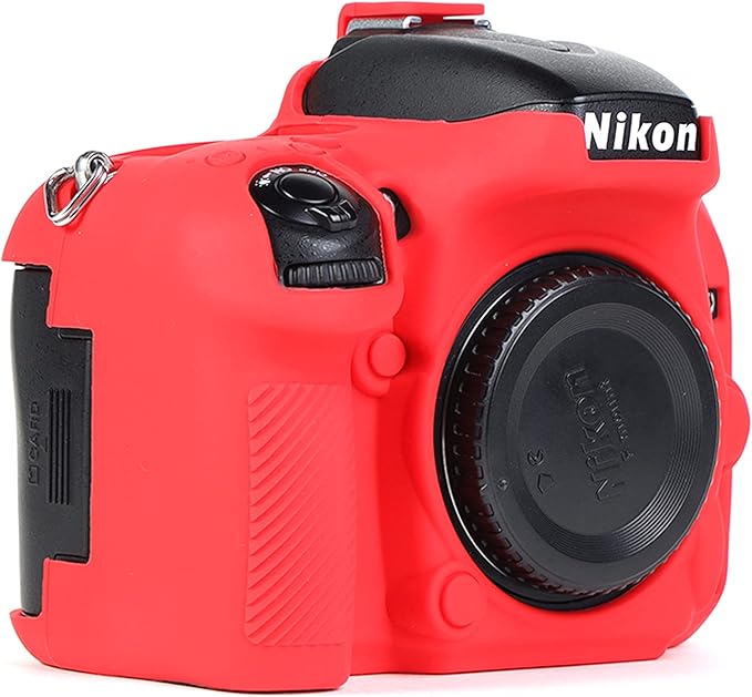 Surpassed Professional Secure Silicone Camera Cases Bag Housing Rubber Body Skin for Nikon D610 D600 DSLR Camera Protective Case (Red)