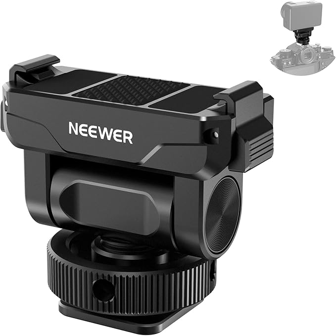 NEEWER Magnetic Quick Release Mount Compatible with DJI Osmo Action 6 Only, Action Camera Accessories with Universal Cold Shoe Adapter & 1/4" Thread, 160° Tilt, AC072 (Black)