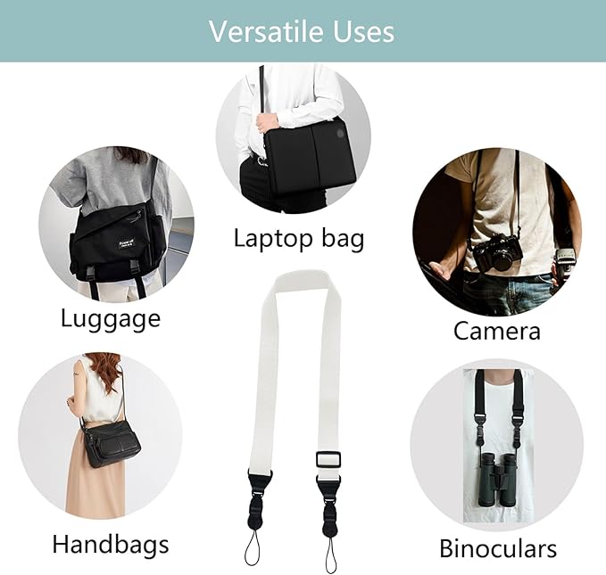 Adjustable Shoulder Strap:Comfortable iPad Strap Nylon Neck Lanyard for iPad/Samsung Tablet Case,Camera Binocular Crossbody Laptop Luggage Bag(White)