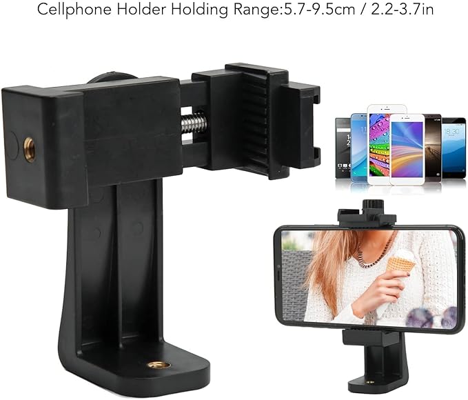 Phone Mount Adapter, 1/4 Inch Screw Hole Universal Smartphone Holder Mount Adapter 360 Degree Rotation Cellphone Clip Holder with Cold Shoe Port for Live Streaming