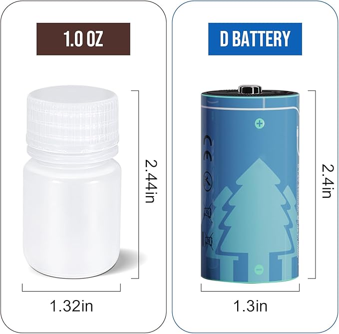 UMETASS Small Pill Bottle, Empty Medicine Bottles with Screw Caps for Pills Capsules Vitamins, Food Grade Plastic Medicine Containers with Labels for Travel (Translucent&Brown, 1oz/30ml, 8 Pcs)