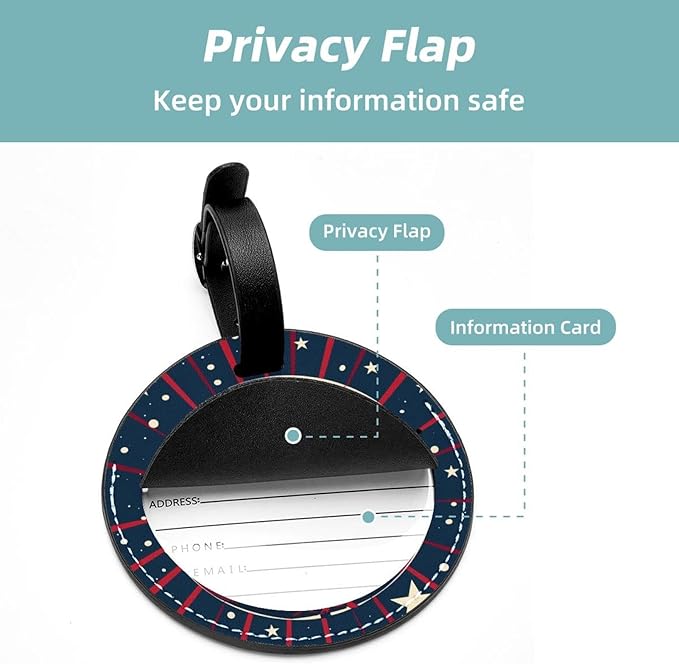 2 Pack Luggage Tags for Suitcase Baggage Handbag Travel Bag Label Suitcase Tag Suitcase Label Tag Name Card with Privacy Cover