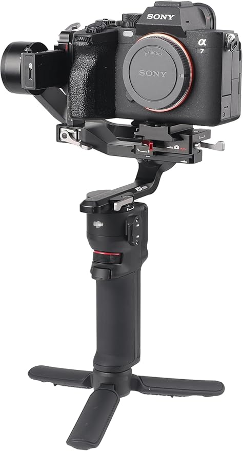Fotga RS Upper Camera Quick Release Plate for DJI Ronin RS3 / RS 3 Mini/RS 3 Pro/RS 2 / RSC 2 / RS 4 / RS 4 Pro/RS 4 Mini Gimbal Stabilizer DSLR Mirrorless Camera Compatible Arca Swiss Tripod