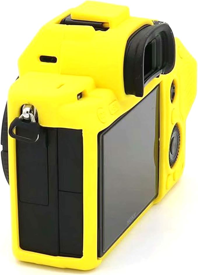 Professional Secure Soft Silicone Camera Case Bag Housing Rubber Body Skin for Sony Alpha A7iii a73 A7R3 A7Riii a7R Mark III a7 Mark III Digital SLR Camera Protective Case (Yellow)