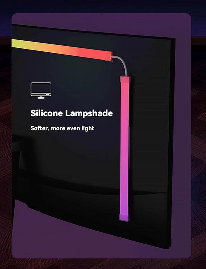Monitor LED Backlights for PC & Mac, LED Strip Light Sync with Screen Color/Music, Computer Light Bar Behind Screen, LEDs for Desk Gaming, USB Port, Software Control, G100 (4-Side 32inch)