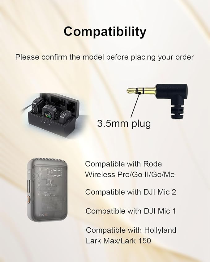 Lavalier Lapel Microphone for DJI MIC 1/2 for Rode GO II Wireless Transmitter, L-Shaped Angle 3.5mm Plug Omnidirectional Condenser Wired Mic with Wind Muff for YouTube Vlog Interview,1.5M