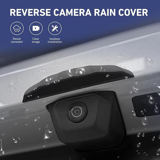 Car Rear View Backup Camera Cover, ABS Back Up Camera Anti- Rain Protective, Auto Rear Camera Rain Cover with Wider Design, Universal Reversing Cameras Modification Accessories (Black)