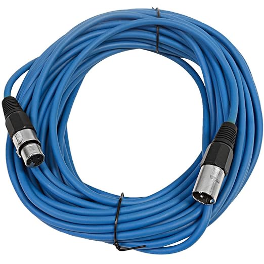 SEISMIC AUDIO - SAXLX-50 - 6 Pack of 50' Blue XLR Male to XLR Female Microphone Cables - Balanced - 50 Foot Patch Cords