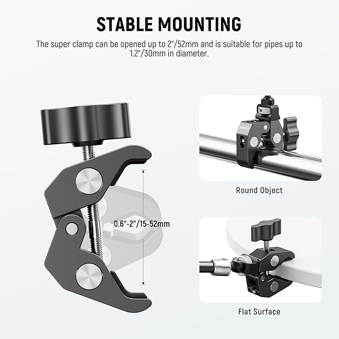 NEEWER ST16C 11" Articulating Magic Arm Super C Clamp Kit, Camera Monitor Mount with 1/4" & 3/8" for ARRI, Cleaning Cloth Compatible with SmallRig DSLR Action Camera Cage Video Light