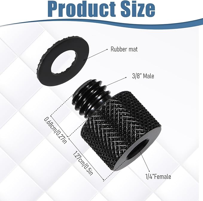8 Pack 1/4 Female to 3/8 Male and 3/8 Female to 1/4 Male Camera Tripod Adapter, 3/8 to 1/4 Camera Screw Adapter Mics Tripods Mount Adapters Microphone Stand Adapters with 4 Gaskets for Stand Mount