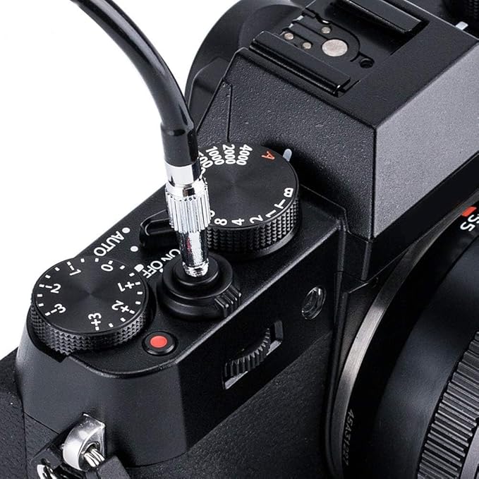 JJC Mechanical Shutter Release Cable Cord with Bulb-Lock for Fuji Fujifilm X-T5 X-T4 X-T3 X-T50 X-T30 II X-M5 X-PRO3 X100VI X100V X-T2 X-T20 X100F X-E4, Sony RX1R II RX10 IV III, Lecia M10 M9 & More