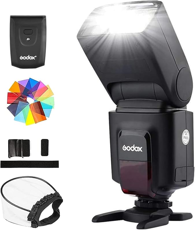 Godox TT520II Wireless Transmission Flash Speedlite - Built-in Receiver and RT Transmitter Compatible for Canon Nikon Panasonic Olympus Pentax and Other DSLR Cameras with Standard Hot Shoe