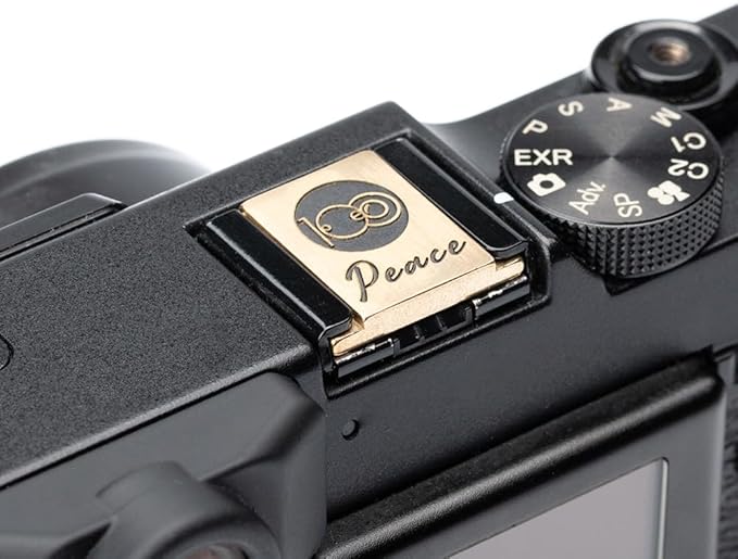 100 Peace Camera hot Shoe Cover for Fujifilm X100VI X-T4 X-T30 X-T200 X-Pro3 X-Pro2 X-E4 for Nikon ZF (Copper Alloy-Hot Shoe Cover)