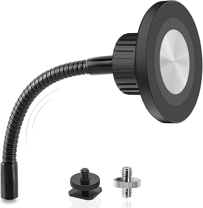 Ring Light Phone Holder Attachment, Strong Magnetic Phone Holder for Ring Light and Tripod Stand, Flexible Cell Phones Tripod Mount Adapter for MagSafe iPhone 16 15 14 13 12 Series and Android Phones