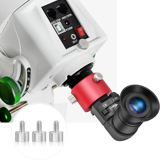 Right Angle Viewfinder with Polar Scope Metal Adapter - 360°Rotating with 1X - 2.5X Magnification for A Comfortable View When Doing Polar Alignment