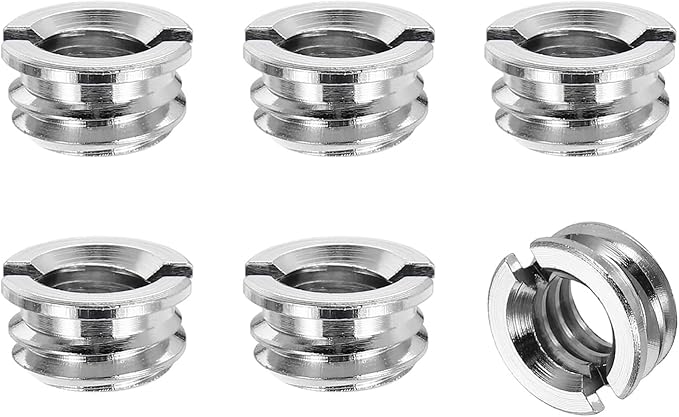 PATIKIL 6pcs 1/4" Female to 3/8" Male Thread Reducing Adapters Tripod Mount Screw Carbon Steel Adapter for Tripod Monopod of Camera Silver