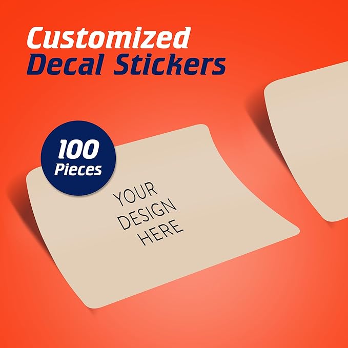 100 Custom Vinyl Stickers - Upload Your own Image, Text, Design, Logo - Personalized Logo Labels for Handmade, Packaging, Bottle, Jars, Candle, Brand Stickers (Brown, 6x4)