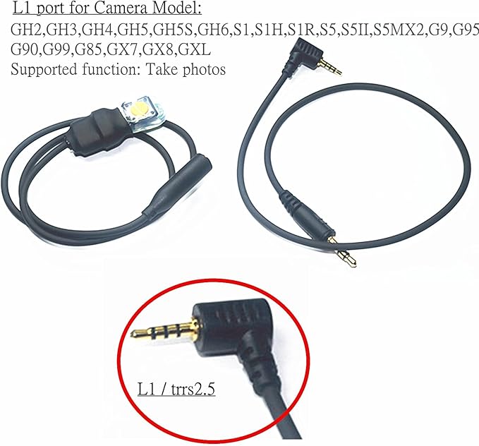 Bite Switch Aerial Shooting/bite Shutter Release Cable/Skydiving Photo line is Suitable for gh4 gh5 s5 s5m2x Parachuting/Extreme Sports/Underwater Photography/Aerial Photography/Camera Work