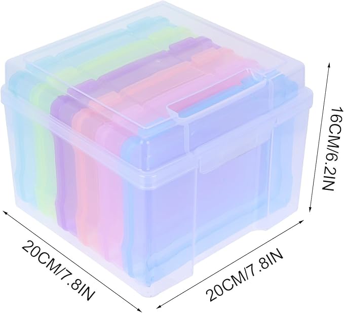 Mikinona Multifunctional Photo Classified Box Plastic Storage Case for Cards Jewelry Stickers Organizer for Photos and Small Items Portable
