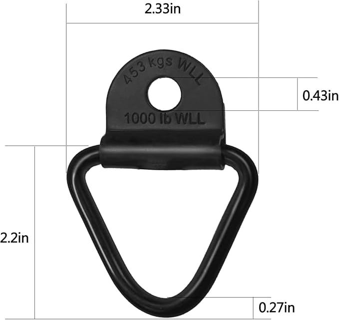 Cargo Tie-Down Anchors,4-Pack Black Steel V-Ring Bolton Trailer Cargo Tie Down,for Trailers,Trucks and Warehouses Replacement for D-Ring Plastic Flush Mount Pan Fitting Tie-Downs