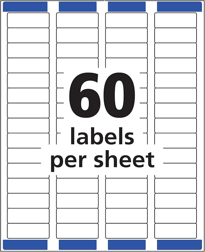 Avery Printable Return Address Labels with Sure Feed, 2/3" x 1-3/4", Matte Clear, 600 Blank Mailing Labels (18695) (Pack of 5)