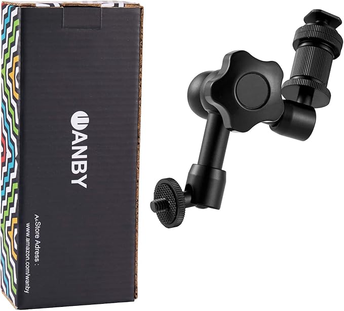 WANBY 7' Articulating Magic Friction Arm & Large Adjustable Super Clamp Pliers Clip with 1/4" and 3/8" Thread for DSLR Camera Rig, LCD Monitor, LED Flash Lights (7'Arm)