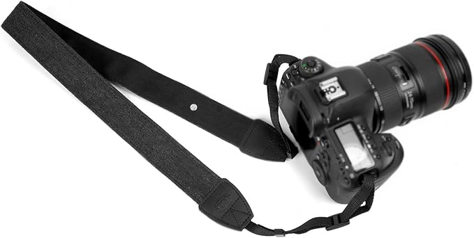 WANBY Camera Strap Black Canvas Neck Shoulder Strap with Quick Release Buckles for DSLR SLR
