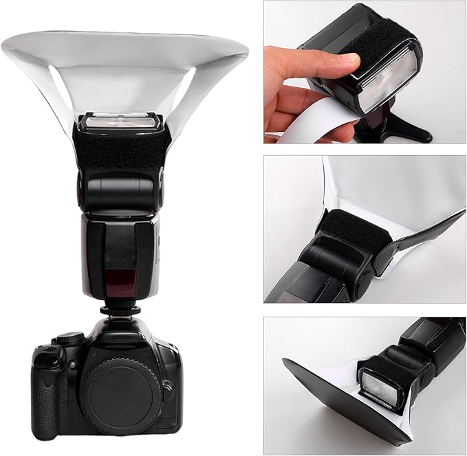 Universally Flashing Reflector Diffuser for DSLR Cameras Soften Bright Light Enhances Photo Portable Accessory DSLR Camera Softbox Diffuser