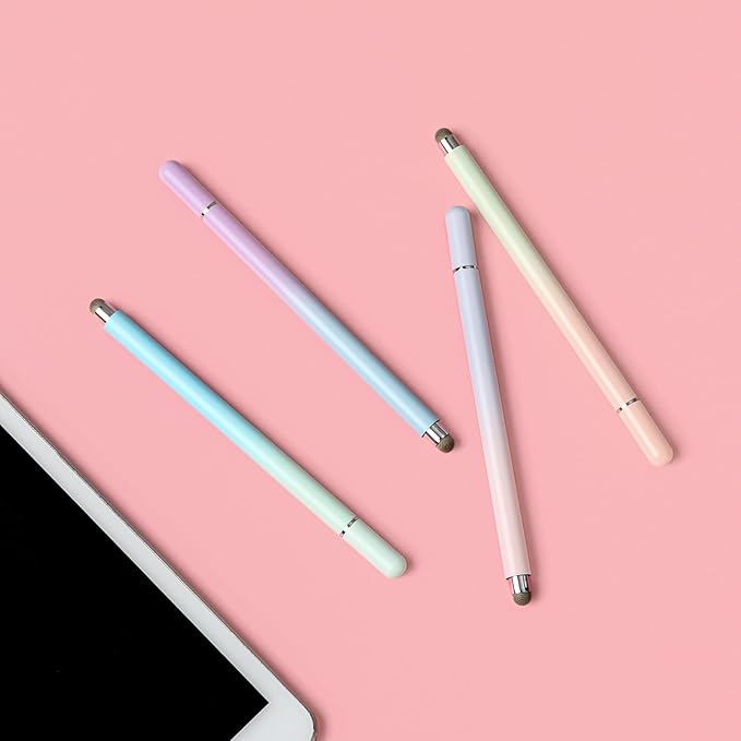 Stylus Pens for Touch Screens, 4 Pcs High Precision Disc Stylus with Magnetic Cap, 2 in 1 Stylus Pen Compatible with iPhone, iPad Pro, Mini, Air and Samsung Tablets