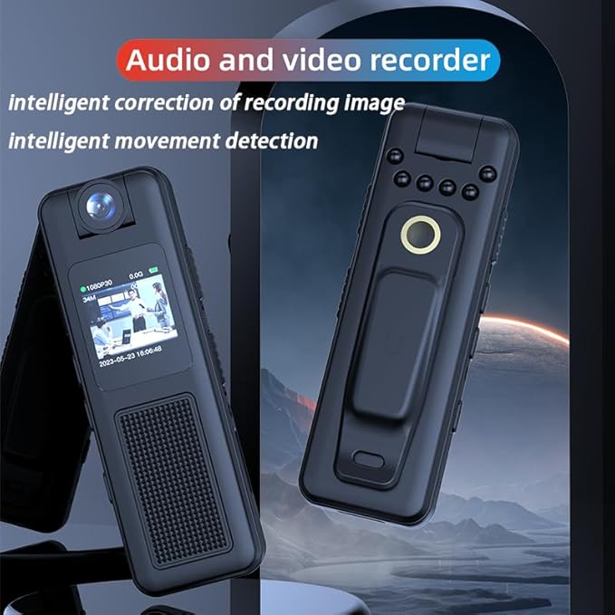 Mini Body Camera with Night Vision, 1080P HD Body Cam with 180° Rotatable Lens, Portable Body Worn Camera with 64GB Card, Loop Recording for Security, Law Enforcement, Outdoor Travel, Hiking