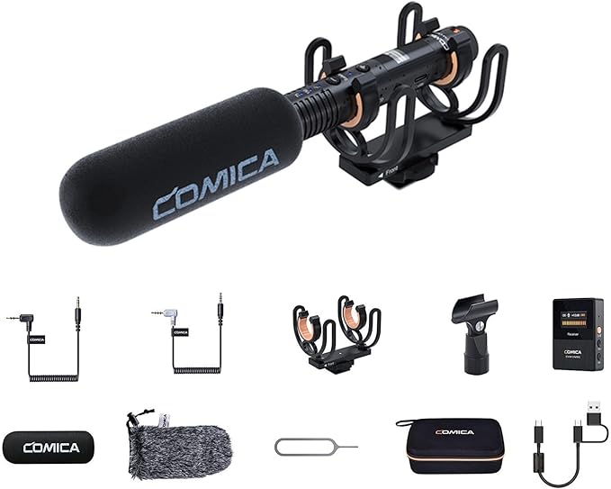 COMICA VM30 Shotgun Microphone, with Wireless Modes, Digital/Analog Output, 75/150Hz Low-Cut Filter Modes, Universal Video Microphone for Filmmakers, Vloggers - Camera, Smartphone, and PC