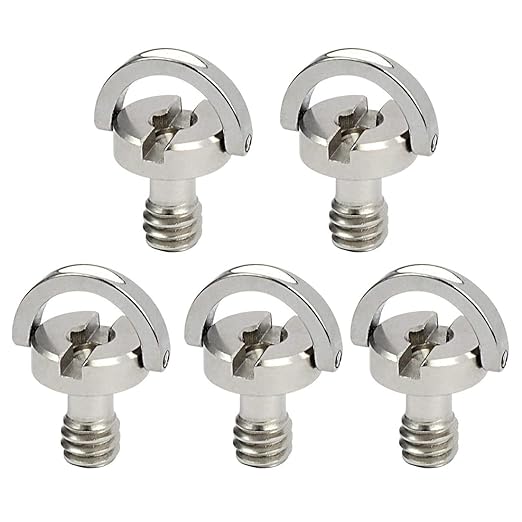 Stainless Steel D Shaft D-Ring 1/4 Inch Camera Screw Tripod Mounting Screw Quick Release Plate Thumb Screw Adapter for Camera Tripod Monopod Quick Release Plate