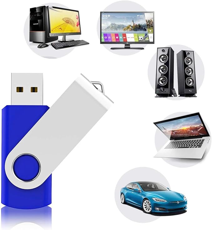 Generic10 Pack 32GB USB Flash Drive, Thumb Drives Memory Stick Swivel Jump Drive for Home & Office Use (10Pack Blue, 32GB)