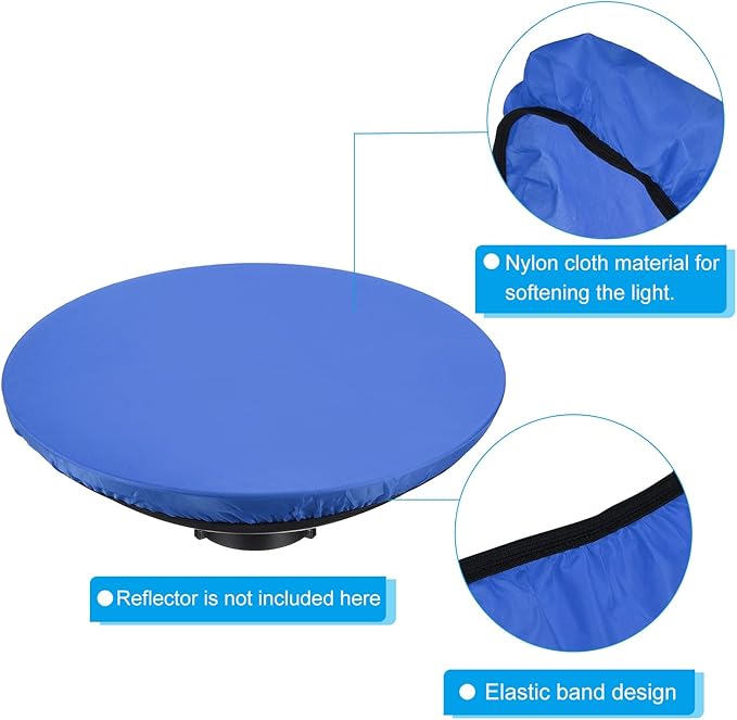 PATIKIL 17" 42cm Soft Diffuser Lamp Cover, Cloth Diffuser Strobe Reflector Lamp Sock for Flashing Light Dish Photography Studio, Blue