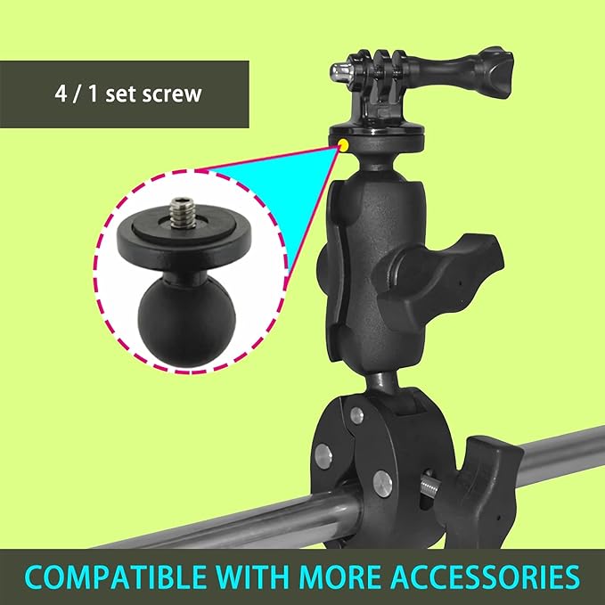 Handlebar Clamp Motorbike Mount for Insta360 ACE Pro One X4 X3, X2, X, One R, RS, GO 2, GoPro Hero, Super Clamp Mount Adapter Accessories