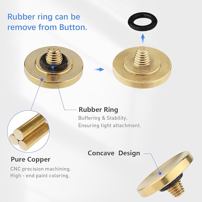 Haoge 12mm Copper Shutter Release Button for Fujifilm X-E5 GFX100RF XT5 XT50 X100V X100VI X-Pro3 Nikon Zf DF and Leica D-LUX 8 q3 M10 M-11 Concave Surfacel,New Version: Diameter 12mm