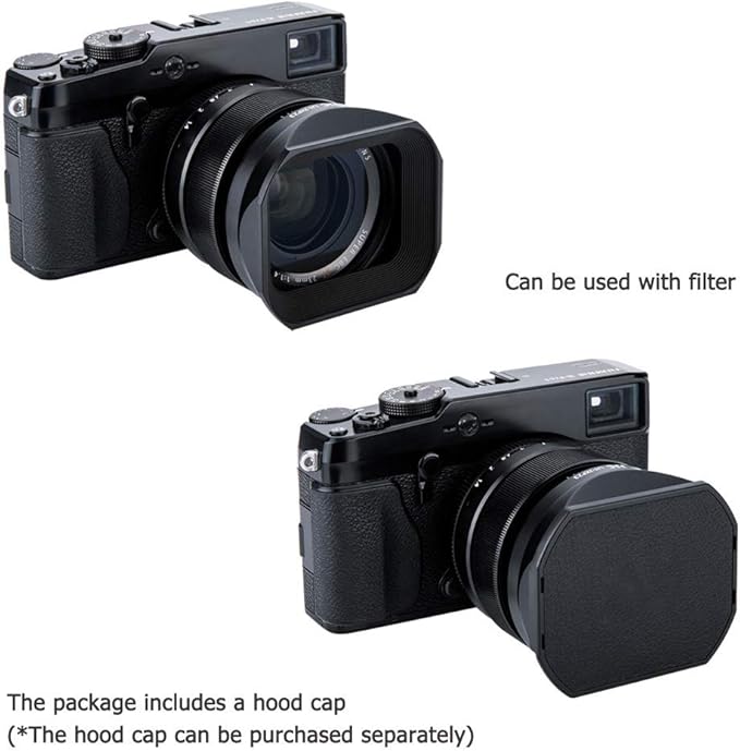JJC Bayonet Dedicated Metal Lens Hood for Fuji Fujifilm Fujinon Lens XF 23mm F1.4 R,XF 56mm F1.2 R,Replaces Fuji LH-XF23 Lens Hood (Standard Version with a Hood Cap)